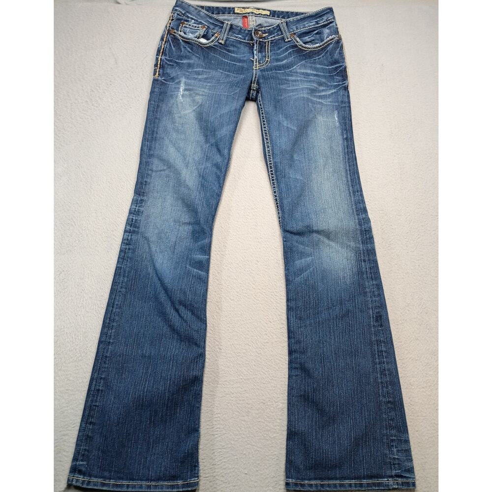 BKE Stella Jeans Women’s 28x33.5 Low Rise Bootcut Dark Wash Y2K Western tall - Picture 2 of 8